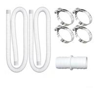 Lot de 2 Tuyaux Flexibles Piscine 1,5m Diamètre 32mm pour Pompe Filtration 300-1000 Gallons - Tube Aspiration PE Résistant(1.5m White Pipe)