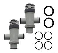 Lot de 2 valves à piston robuste en PVC 11872 avec joint élastique, design anti-fuite pour tuyau de 3,2 cm et 3,8 cm, contrôle de pompe à vide Intex Pool