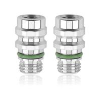 Lot de 2 valves AC haute pression, port de service de climatisation avec bouchons M12 x 1,5, valve Schrader AC de rechange pour MT0105, 800-955, 59946, GM 52458184, 15-5438, compatible avec les