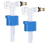 Lot de 2 valves de remplissage universelles pour réservoir de chasse d'eau G3/8" et G1/2" - Raccordement en laiton - Pièces de rechange pour réservoir de chasse d'eau - Quantité d'eau réglable