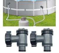 Lot de 2 vanne de Entrée/Sortie pour Compatible avec Coleman, Intex, Bestway,Pompe de Filtre de Piscine Hors Sol,pour Tuyau de 38mm