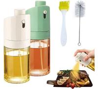 Lot de 2 vaporisateurs d'huile en verre de 210 ml avec brosse pour salade