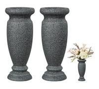 Lot de 2 vases de cimetière en résine pour la table fleurs artificielles ou fraîches