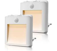 Lot de 2 Veilleuse Prise Electriqu-Veilleuse Enfant avec Détecteur de Mouvement-Luminosité réglable,Veilleuse LED(Blanc Chaud/Froi