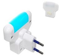 Lot De 2 Veilleuses LED FISHTEC Lumière Bleue Douce Sur Prise Interrupteur ON/OFF Faible Consommation 1 W Compactes Blanc G