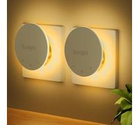 [Lot de 2] Veilleuses Prise avec Détecteur de Mouvement, Luminosité Réglable 3 Modes, Blanche Chaude, Contrôle Tactile, Lampe de Nuit pour Adulte/Enfant Chambre, Couloir, Cuisine, Salon, Escaliers