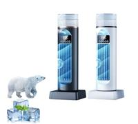 Lot de 2 ventilateurs de refroidissement portatifs pour climatiseur à six vitesses, réservoir d'eau 100 ml, humidificateur évaporatif silencieux avec minuterie et télécommande pour chambre à coucher