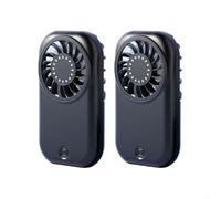 Lot de 2 ventilateurs portables pour mini ventilateur avec 5 vitesses et moteur de 11 000 tr/min, refroidissement rechargeable USB-C pour voyage, séchage du maquillage et événements en plein air (noir