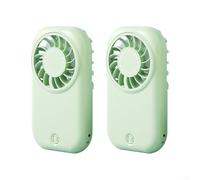 Lot de 2 ventilateurs portables pour mini ventilateur avec 5 vitesses et moteur de 11 000 tr/min, refroidissement rechargeable USB-C pour voyage, séchage du maquillage et événements en plein air (vert