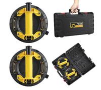 Lot de 2 Ventouse à Vide Robuste Poignée en ABS WUERQIE Ventouse de Levage en Verre, Capacité de Charge de 150kg, Ventouse Industrielle pour le Levage de Surfaces Planes (Inclut Outils Portable)