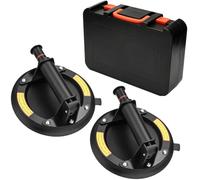Lot de 2 ventouses de 20,3 cm avec boîte à outils portable pour verre, carrelage, marbre, stratifié, levage de carrelage - Charge maximale : 200 kg