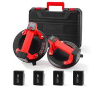 Lot de 2 Ventouses Électriques à Batterie 20 cm, Ventouse pour Carrelage avec Écran LCD, 4 Batteries 2400 mAh, Max 200 kg