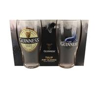 Lot de 2 verres à bière Guinness officiels - Extra Stout & Seal - Édition Black Sleeve