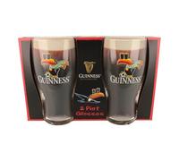 Lot de 2 verres à bière officiels Guinness - Motif Toucan de football