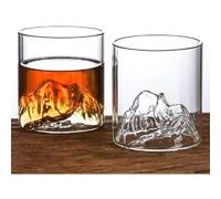Lot de 2 verres à whisky design montagne - 283,5 ml