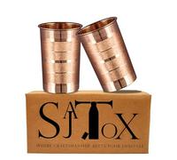 Lot de 2 verres en cuivre pur pour eau potable - Gobelet en cuivre pour les bienfaits de l'Ayurveda pour la santé (312 ml)