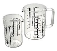 Lot de 2 verres mesureur , contenance 0,50 l, dimension 80 x 134 mm, contenance 1 l, dimensions 150 x 150 mm - verre borosilicate-très haute résistance 172 SIMAX
