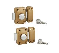 Lot de 2 verrous à bouton Corvette pour porte d'entrée cylindre 45mm acier 6 clés époxy bronze - THIRARD