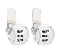 Lot de 2 verrous à code mécaniques en alliage de zinc avec combinaison à 3 chiffres pour boîte aux lettres, armoire, tiroir et casier - Mécanisme de verrouillage sécurisé par mot de passe (blanc)
