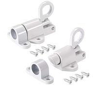 Lot de 2 verrous à ressort automatiques, boulons à anneau de tirage, adaptés pour fenêtres, portes en bois et armoires (blanc)