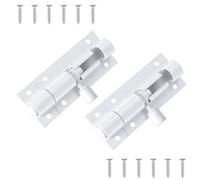 Lot de 2 verrous de porte de 5,8 cm - Petite serrure avec vis - Verrou coulissant en aluminium - Blanc - Petit verrou pour jardin, entrepôt, fenêtre, clôture, porte de chambre