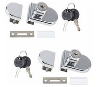 Lot de 2 verrous en alliage de zinc pour porte de placard en verre ou vitrine de 5 à 8 mm