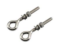 Lot de 2 vis à œil M14 en acier inoxydable avec écrou et rondelles, tige longue, tige filetée, vis à anneau fermé, vis à œillet