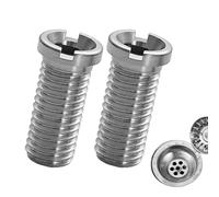 Lot de 2 vis creuses d'évier - Vis M12 multifonctions - Vis creuse de 45 mm - Pour bonde à panier - Accessoire de lavabo - Convient pour éviers de cuisine et éviers (30 mm)