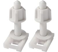 Lot de 2 vis et écrous pour siège de toilette en plastique blanc avec rondelles, boulons de charnière, vis, charnières de rechange pour le montage de sièges de toilettes, de sièges de toilettes, de