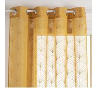 Lot de 2 voilages brodé ""Mia"" tamisant 140 x 240 cm Atmosphera - Ocre