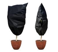 Lot de 2 Voile d'hivernage pour Citronnier en Pot 120cm X 180cm, Voile Hivernage Plante Exterieur 80g/m², Housses de Protection pour Plantes pour Palmiers Olivier, avec Fermeture Éclair, Noir