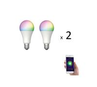 Lot de 2 x Ampoule E27 LED connectée RVB 8,5W >800 lm