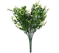 Lot de 2 x plantes Eucalyptus artificielles en Plastique, 7 branches, pour Décoration dintérieur ou de mariage, Vert, petites feuilles, Green, Small leaves