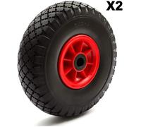 Lot de 2 X Roue de Chariot Diable Brouette Increvable 3.00-4 160Kg + Alesage Ø 20mm