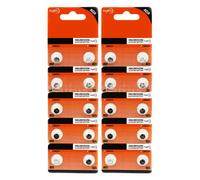 Lot de 20/10 piles bouton AG0/LR521/379 pour montres, jouets, longue durée