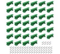 Lot de 20/40 adaptateurs de montage sur rail PCB DIN C45 de 35 mm pour circuit imprimé - Clips de support pour disjoncteur relais appareils électriques - Vert