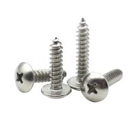 Lot de 20 à 5 vis à bois autotaraudeuses en acier inoxydable 304, M3, M4, M5, M6, cruciformes, à tête ronde, for meubles(55mm)