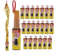 Lot de 20 bandes adhésives pour attrape-mouches, piège à mouches contre les mouches des fruits, les mouches, les moustiques et les mites, 20 pièces : 4:1