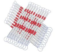 Lot de 20 Barres de signalisation réglables avec Bande réfléchissante, barrière de sécurité rétractable de 119 à 198 cm pour Usage extérieur - Séparateur de signalisation temporaire Rouge et