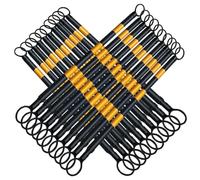 Lot de 20 Barres de signalisation rétractables pour cônes de signalisation, réglables de 1,6 à 3 m, Ruban réfléchissant de qualité Professionnelle (Jaune et Noir) pour Une visibilité et Une