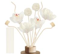 Lot de 20 Batonnets Diffuseur Parfum Bâtonnets de Diffusion en Rotin Baton Bouquet Parfumé de Parfum et Fleurs de Remplacement 6 Formes de Bâtonnets en pour Maison Bureau Salon Chambre Salle de Bain