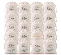 Lot de 20 Boite Dragées de Baptême avec Motif Tulipe 10x15cm - Bekecidi Sacs Cadeaux Invités Dragees Baptême Communion Mariage Anniversaire Enfant Sachets Bonbons Pochon Tissu Petit
