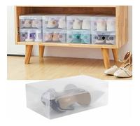 Lot de 20 boîtes à chaussures transparentes pliables en plastique avec couvercle et trous pour chaussures