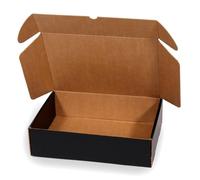 Lot de 20 boîtes carton noir automontables, 38x28x8 cm
