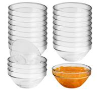 Lot de 20 bols à sauce, diamètre : 7,5 cm, petits, en verre, 75 ml, bols à dessert, petits bols en verre, pour lave-vaisselle et micro-ondes, ingrédients de cuisine, confitures, sauces