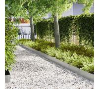 Lot de 20 bordures de jardin argentées - 100 x 0,05 x 20 cm - Bordure de pelouse en matériau résistant aux intempéries pour une séparation claire entre la pelouse et les parterres de fleurs