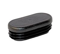 Lot de 20 bouchons à lamelles ovales en plastique (polyéthylène), insert à ailettes pour fermeture de tubes ovales, pied pour chaises, tabourets, tables, 38 x 20, noir, Plastic Hardware Store