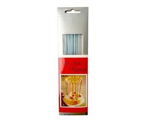 Lot de 20 Bougies d'anniversaire Tige Mignon - Bleu - Cereria Di Giorgio