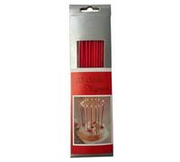 Lot de 20 bougies d'anniversaire tige mignonne - rouge - Cereria Di Giorgio