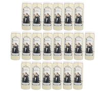 Lot de 20 Bougies de Sainte Rita Neuvaine 17,5 cm - Bougie Neuvaine - Culte Chrétien en Cire végétale